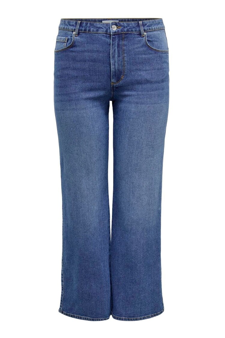 ONLY Curve Blue High Waisted Wide Leg Jeans with Comfort Stretch - Image 1 of 1