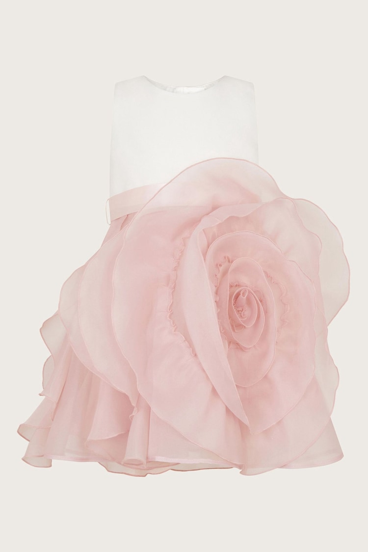Monsoon Pink Baby Organza Flower Print Cancan Dress - Image 1 of 1