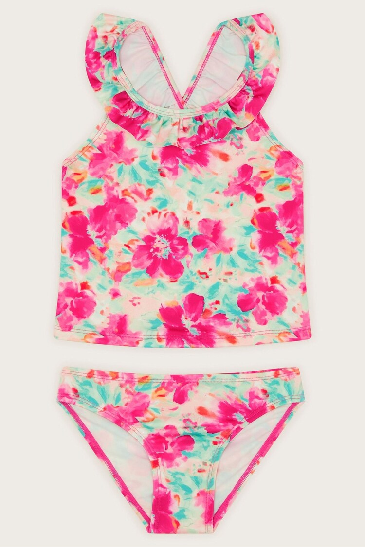 Monsoon Black Tropical Floral Ruffle Tankini Set - Image 1 of 1