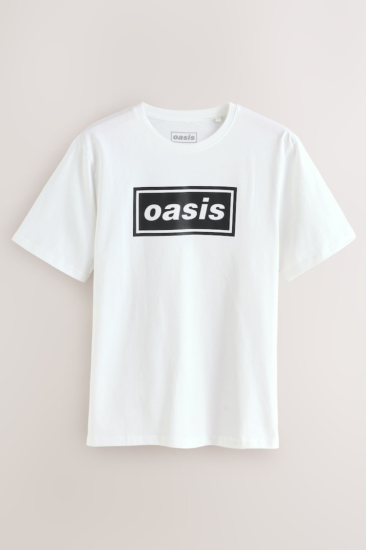 Белый/черный - Oasis Graphic Band 100% Cotton T-Shirt - Image 1 of 1
