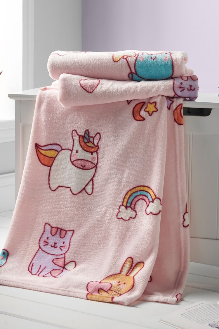 Catherine Lansfield Pink Forever Together Cosy Fleece Throw - Image 1 of 1