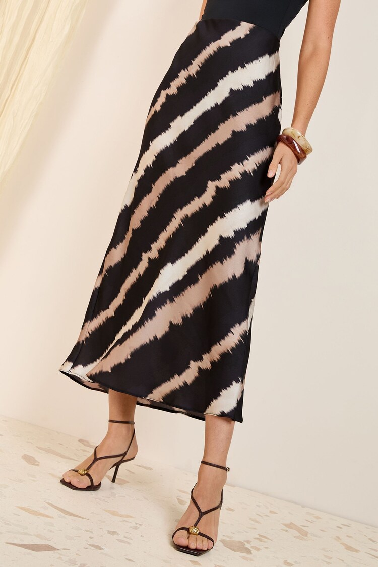 Friends Like These Black Ombre Ombre Satin Maxi Skirt - Image 1 of 1