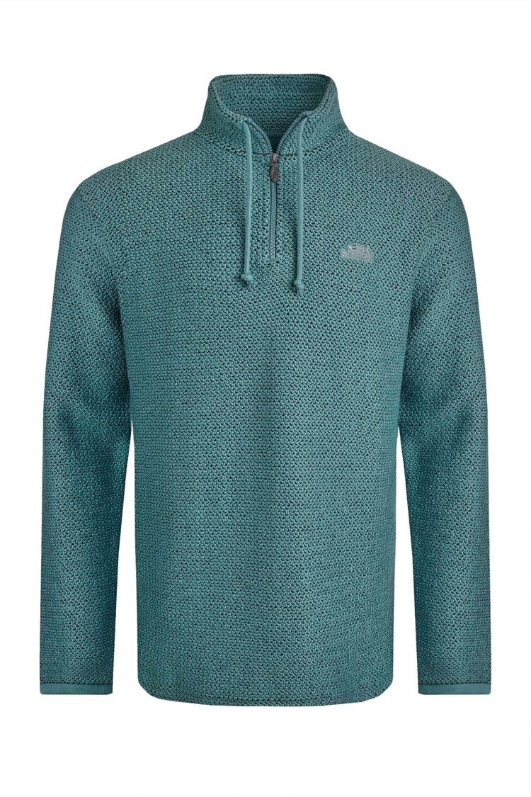 Темно-синий - Weird Fish Cruiser Quarter Zip Macaroni Sweater - Image 1 of 1