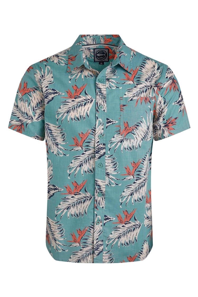 Weird Fish Blue Faraway 100% Cotton Short Sleeve Printed Shirt - Image 1 of 1