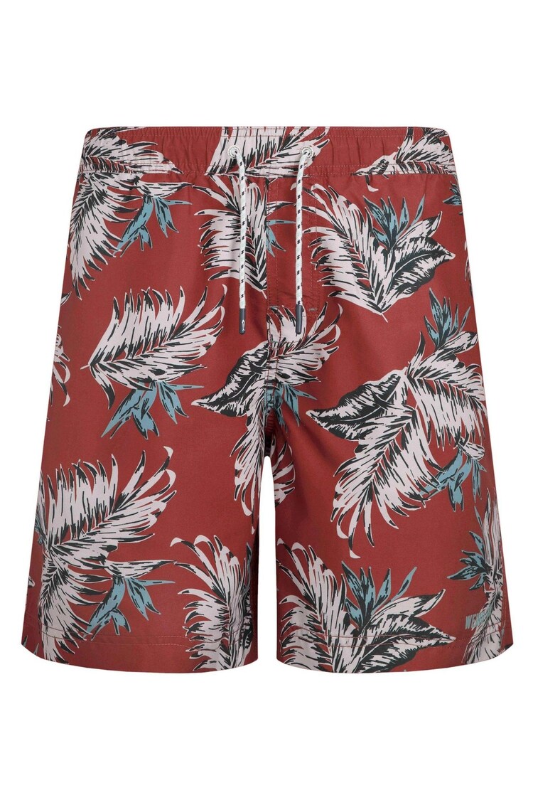 Weird Fish Brown Belukha Printed Swim Shorts - Image 1 of 1