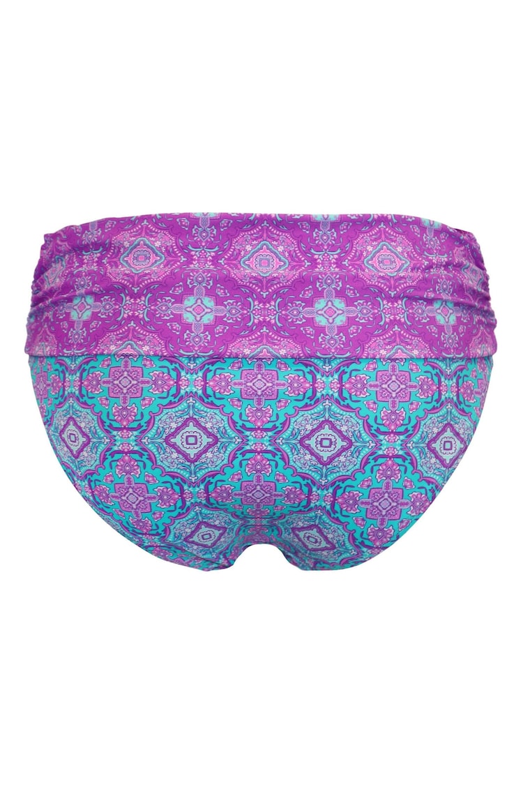 Pour Moi Blue/Purple Roll Top Venice Beach Bikini Brief - Image 1 of 1