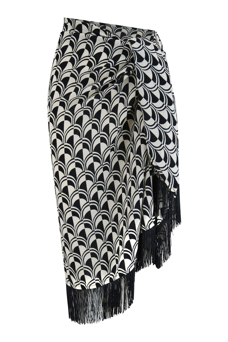 Pour Moi Mono Fringe Trim Crinkle Woven Multiway Sarong - Image 1 of 1