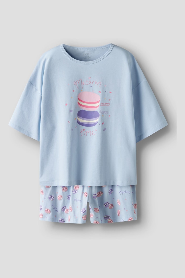 Name It Blue Macaron Print Pyjama Set - Image 1 of 1