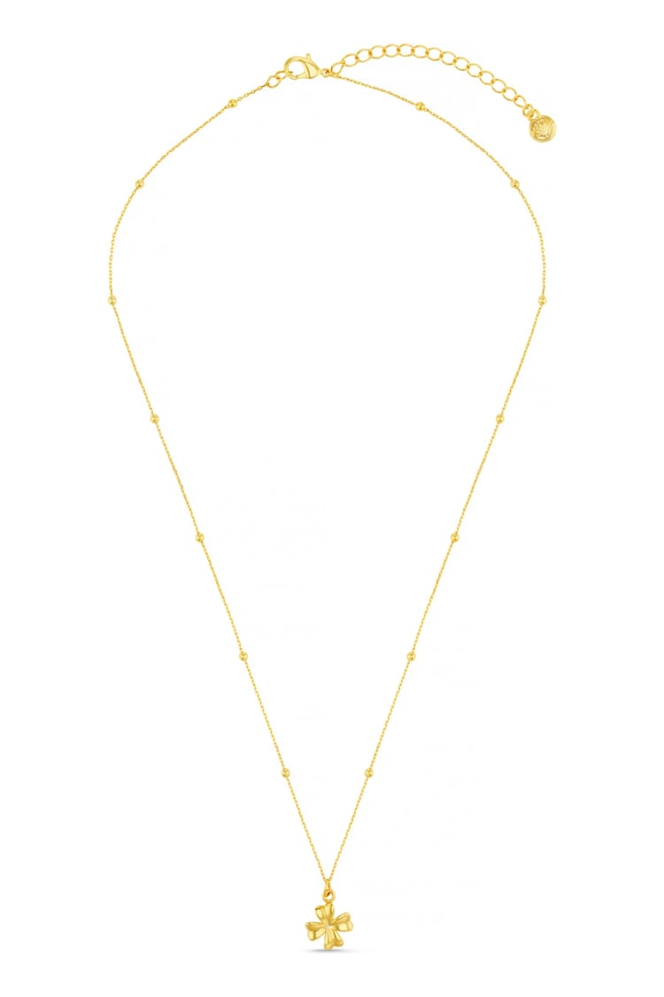 Orelia London Gold Tone Clover Charm Necklace - Image 1 of 1 Orelia London Gold Tone Clover Charm Necklace - Image 1 of 1