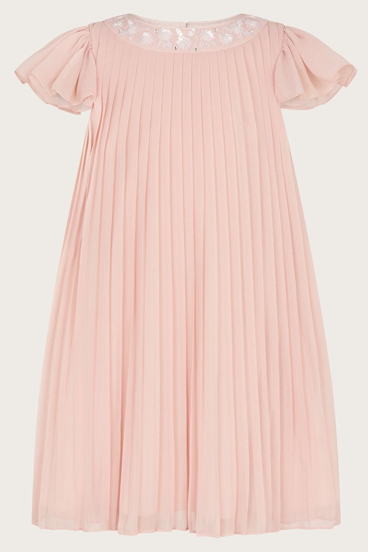 Monsoon Pink Nellie Pleated Bridesmaid Dress - Image 1 of 1