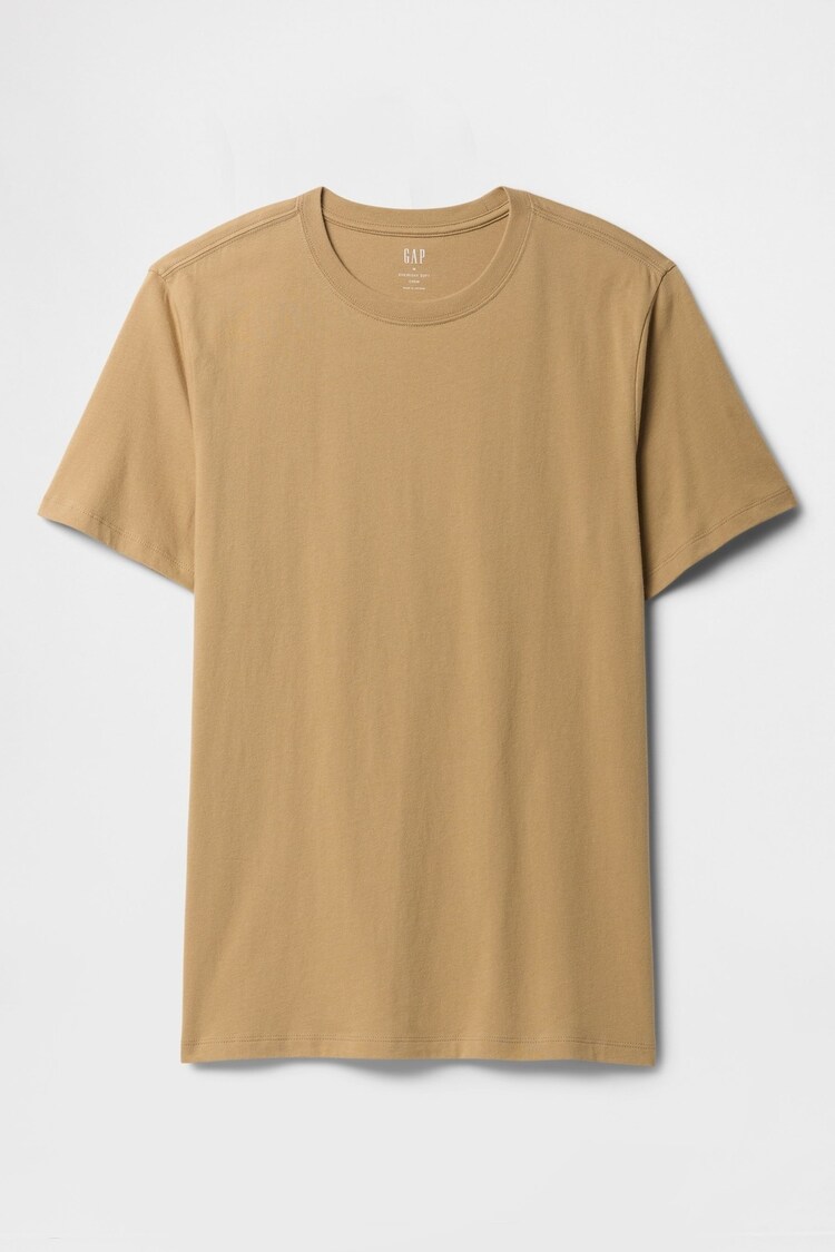 Gap Beige Short Sleeve Everyday 100% Cotton Crew Neck T-Shirt - Image 1 of 1