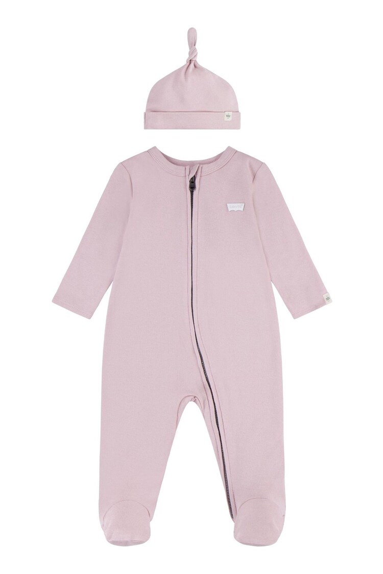 Levi's® Red Baby 100%  Cotton Sleepsuit and Hat Set - Image 1 of 1