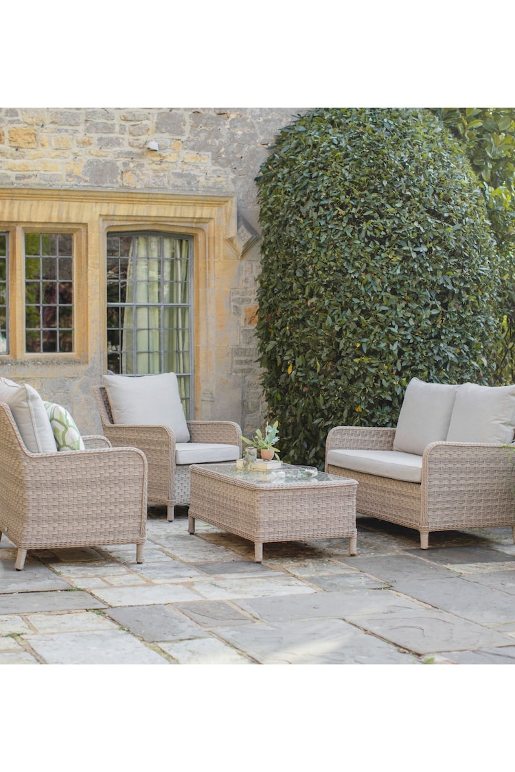 Bramblecrest Willow Patagonia Garden Square Sofa with Adjustable 4 Seater Casual Dining Table and 2 Benches - Image 1 of 1