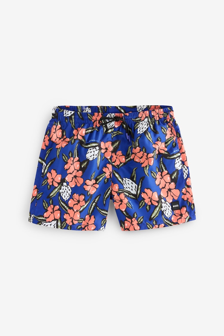 BOSS Blue Piranha Printed Swim Shorts - Image 1 of 1