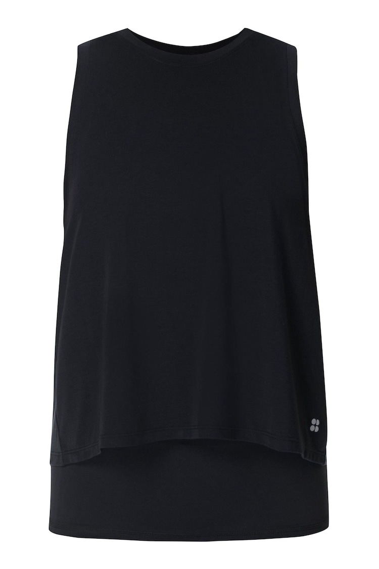 Sweaty Betty Black Soft Flow 2-In-1 Bra Tank - Image 1 of 1