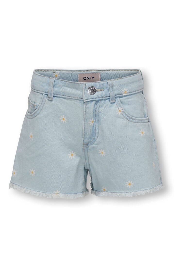 ONLY KIDS Blue Denim Flower Shorts - Image 1 of 1