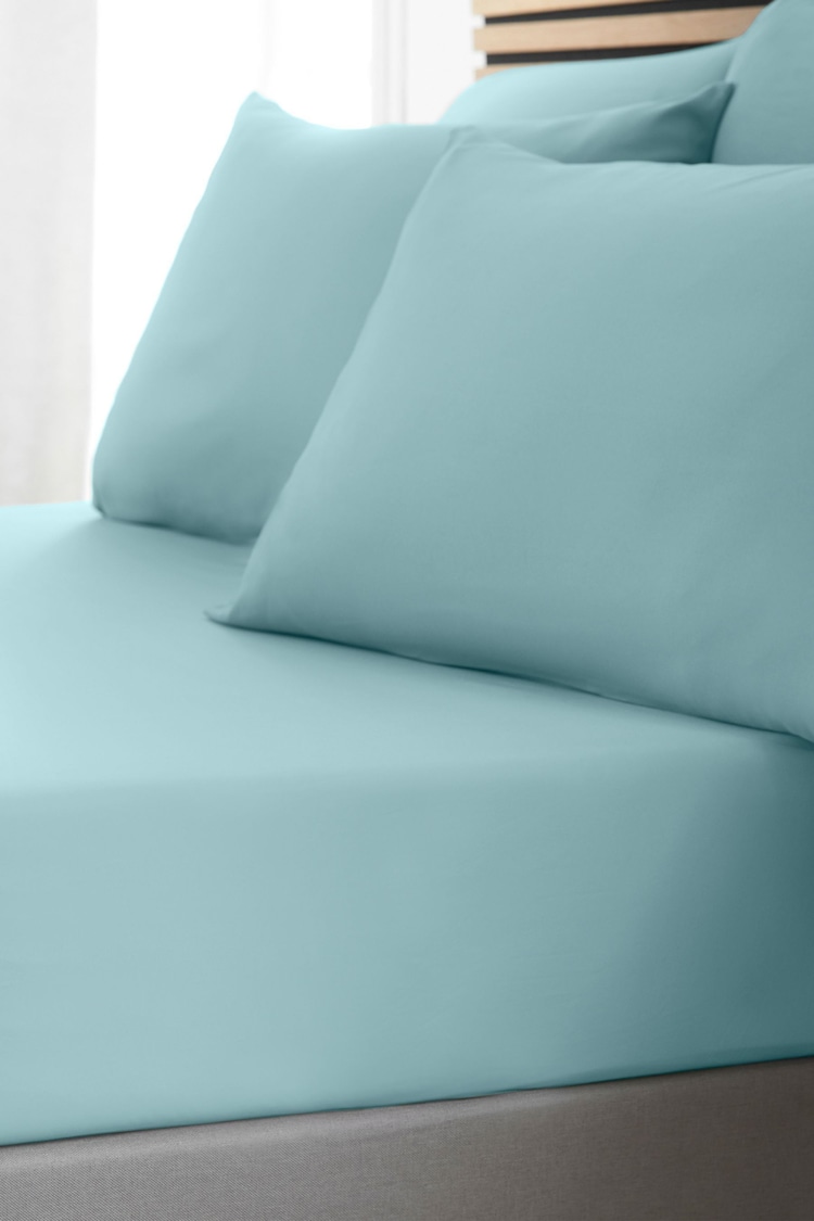 Catherine Lansfield Duck Egg So Soft Non-Iron Fitted Sheet - Image 1 of 1