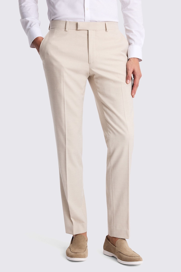 MOSS Natural Slim Fit Trousers - Image 1 of 1