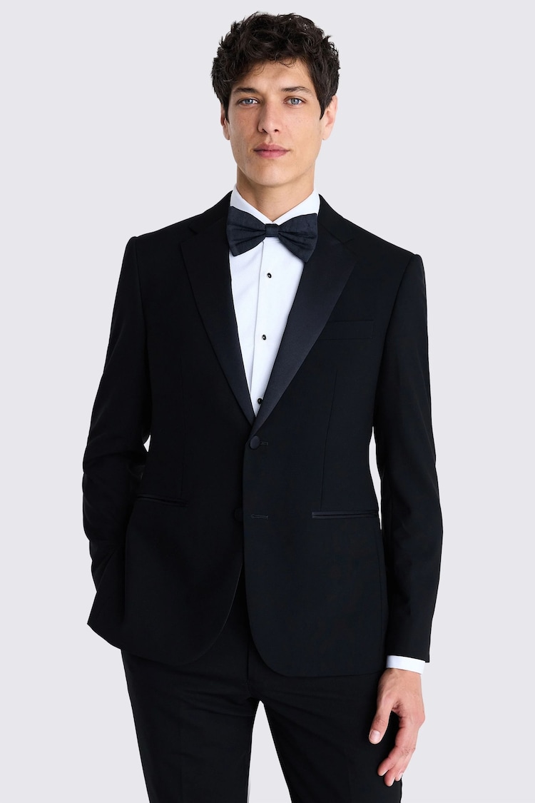 MOSS Black Slim Fit Wool Notch Lapel Tuxedo Jacket - Image 1 of 1