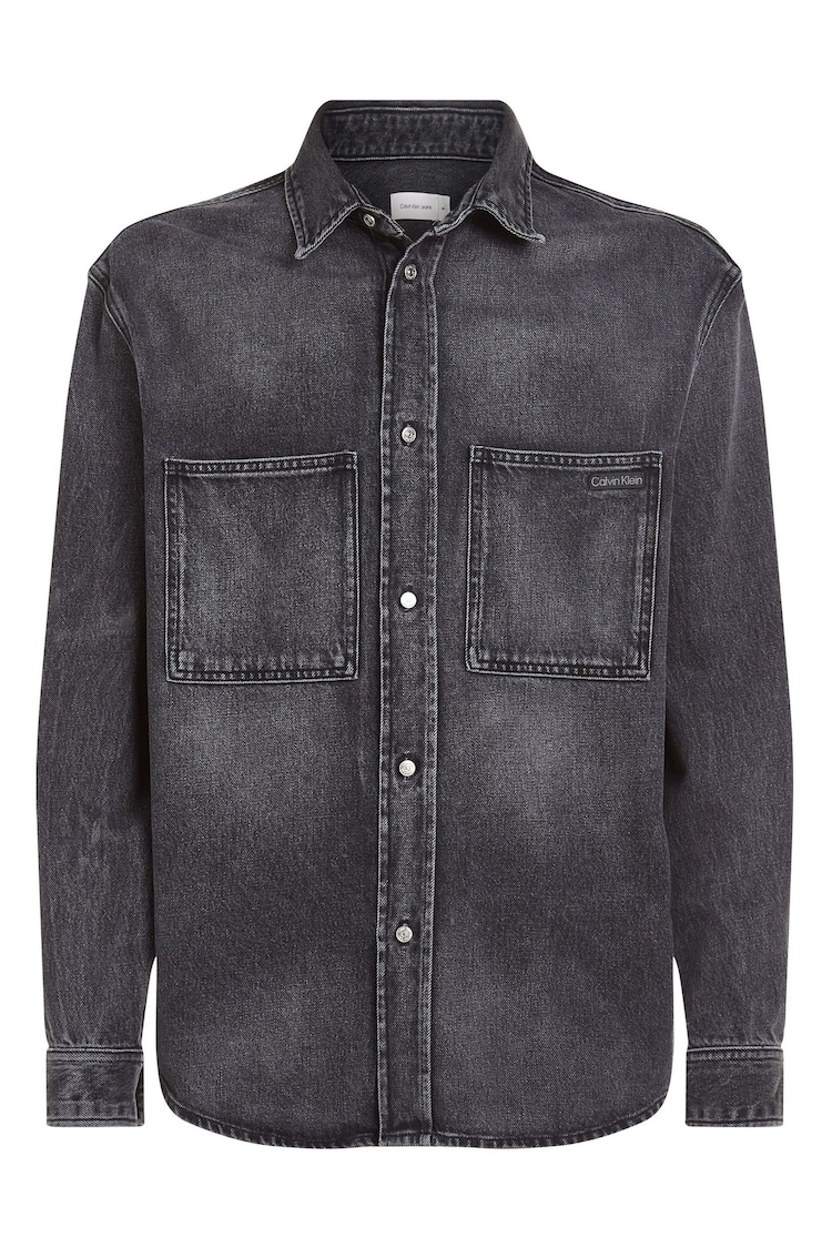 Calvin Klein Black Relaxed Denim Shirt - Image 1 of 1