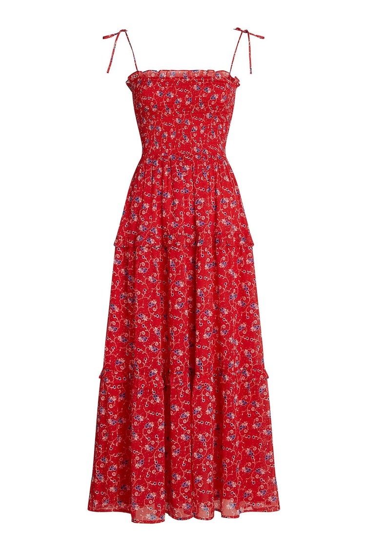 Tommy Jeans Red Chiffon Maxi Dress - Image 1 of 1