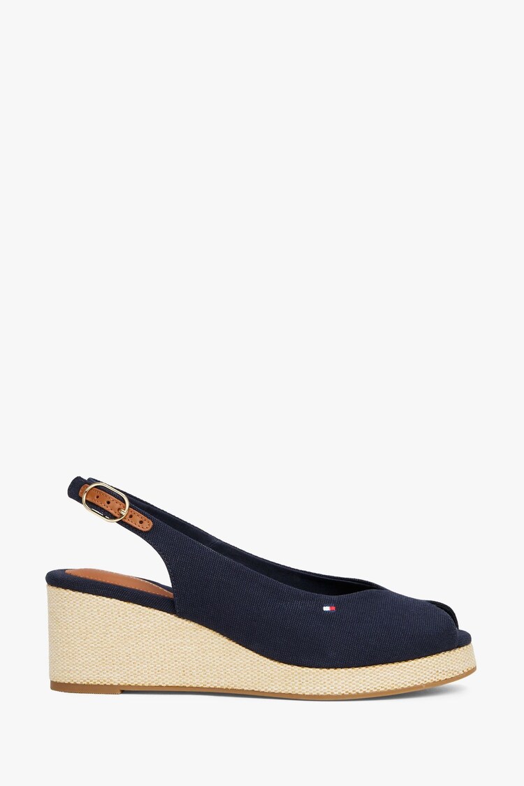 Tommy Hilfiger Blue Mid Wedge Slingback Sandals - Image 1 of 1