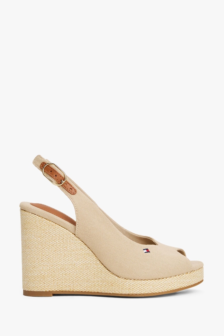 Tommy Hilfiger Cream Mid Wedge Slingback Sandals - Image 1 of 1