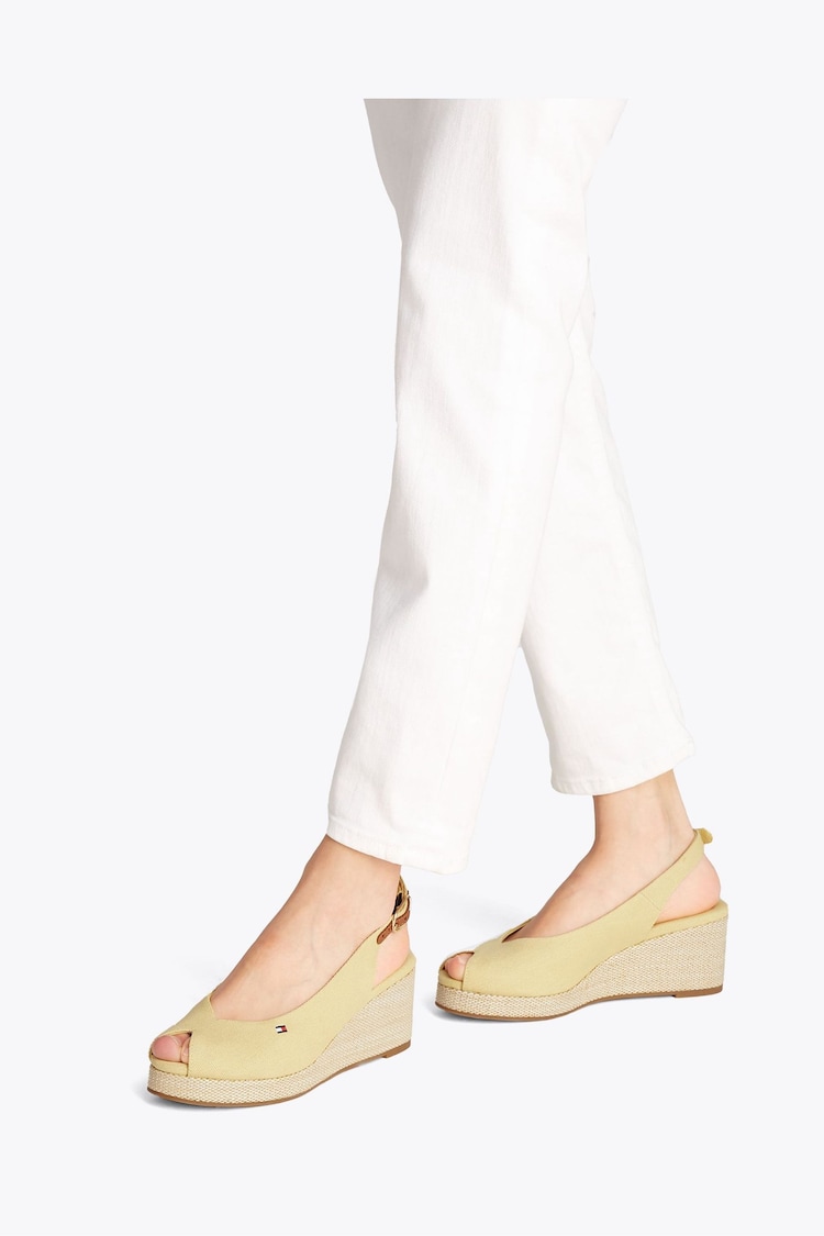 Tommy Hilfiger Yellow Mid Wedge Slingback Sandals - Image 1 of 1