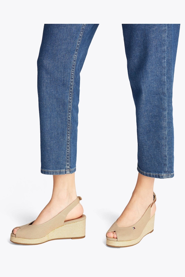 Tommy Hilfiger Brown Mid Wedge Slingback Sandals - Image 1 of 1