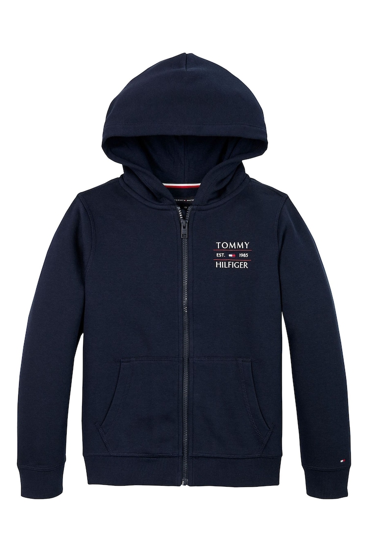 Tommy Hilfiger Blue Flag Zip Hoodie - Image 1 of 1