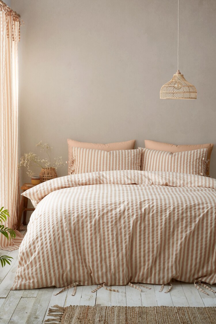 Pineapple Elephant Clay Zanzibar Yarn Dyed Stripe Duvet Cover Set - Image 1 of 1