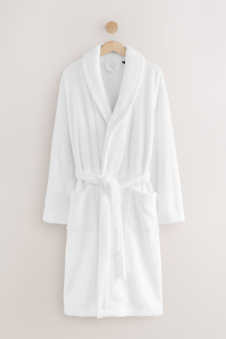 White Cotton Towelling Dressing Gown - Image 1 of 1