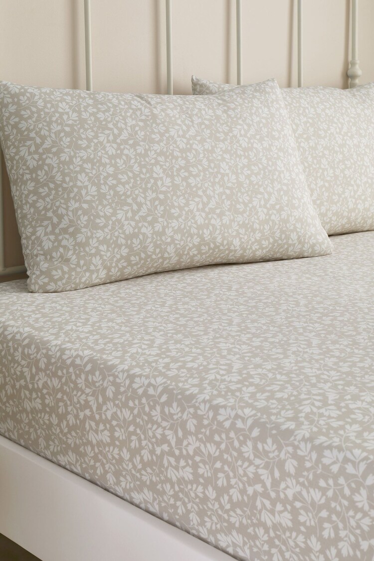Dreams & Drapes Natural Tess Easy Care 28cm Fitted Bed Sheet Set - Image 1 of 1
