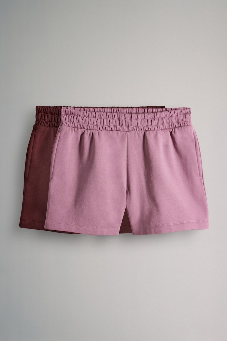 The Set Rose Pink/Red Brown 2 Pack Relaxed Sweat Shorts - Image 1 of 1
