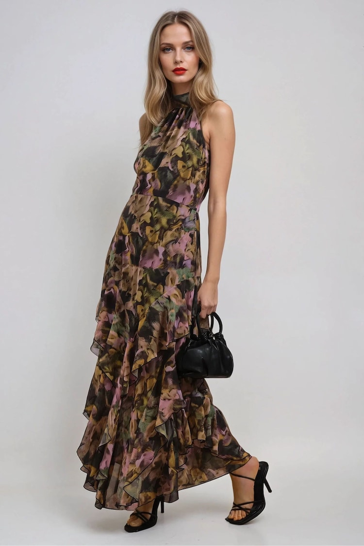 Religion Yellow Taylor Maxi Dress With Full Frill Skirt - Image 1 of 1