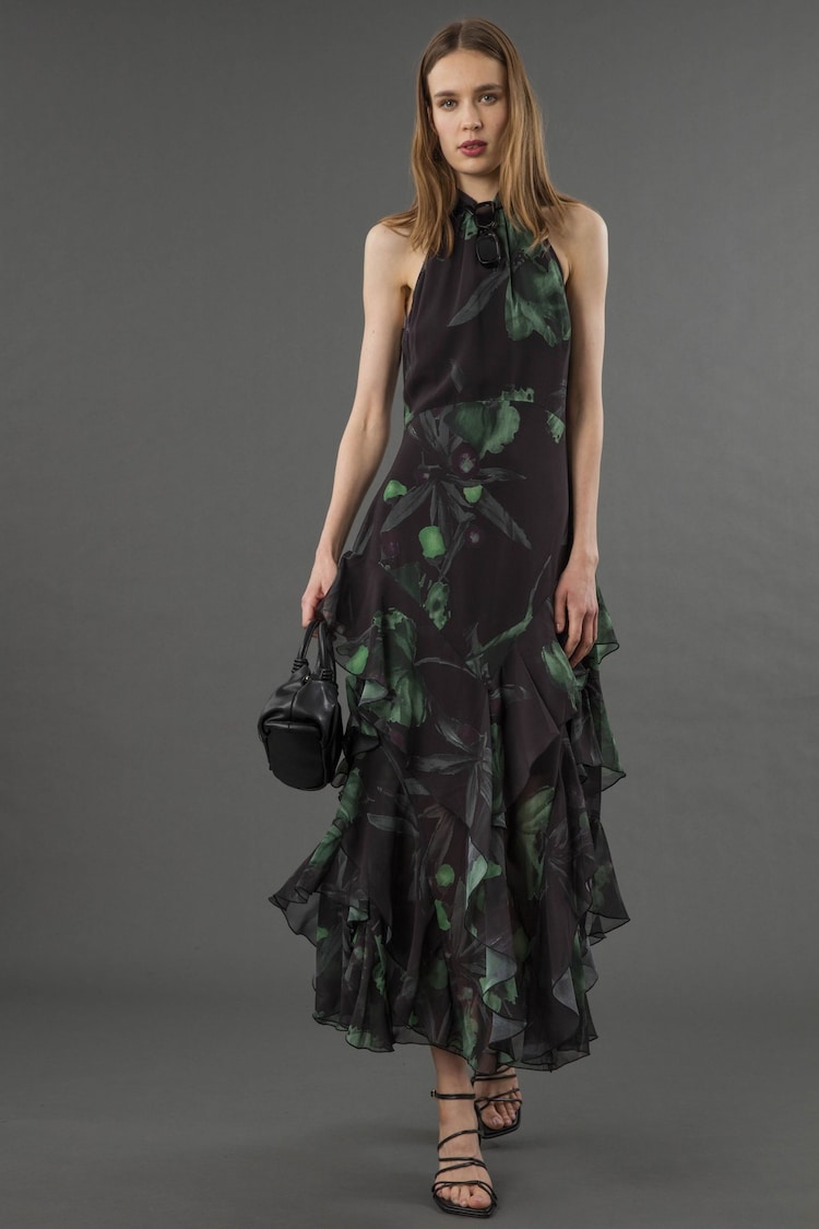 Religion Green Taylor Maxi Dress With Full Frill Skirt - Image 1 of 1