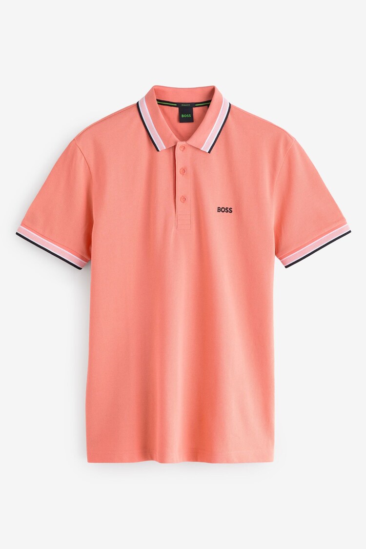 BOSS Orange Paddy Tipped 100% Cotton Polo Shirt - Image 1 of 1