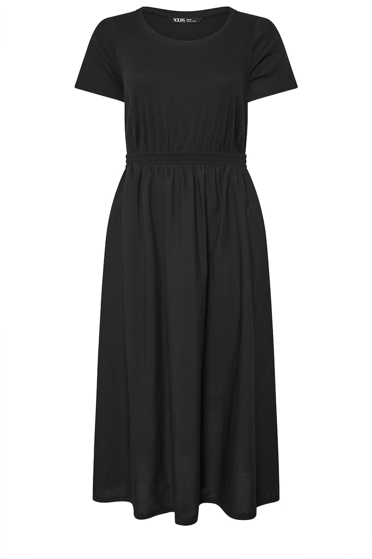 Yours Curve Black Midaxi 100% Cotton Dress - Image 1 of 1