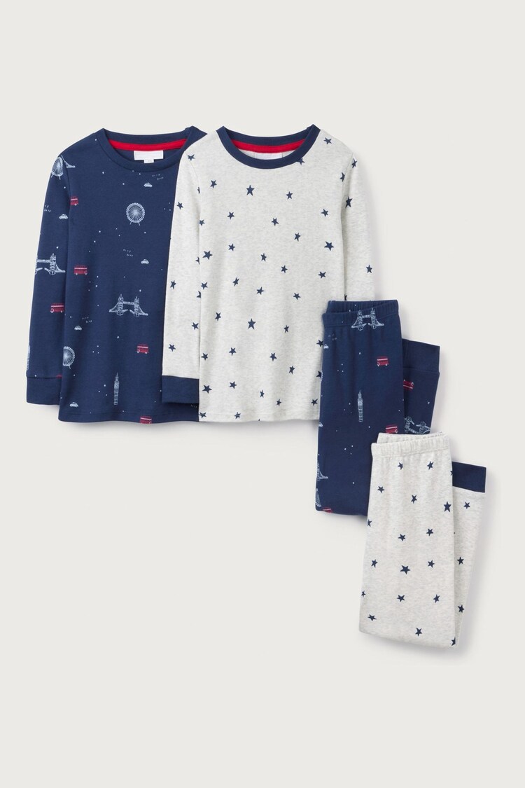 The White Company Skinny Fit London & Star White Pyjamas - Image 1 of 1