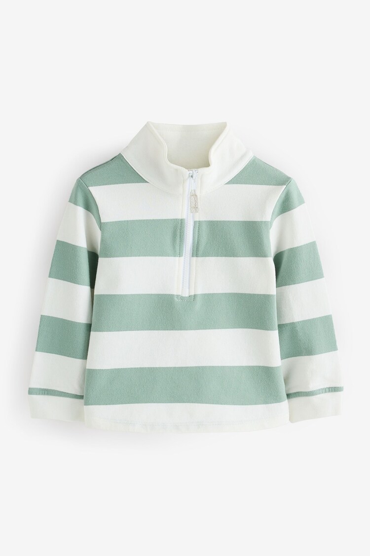 The White Company Green 100% Cotton Stripe Rugby Top - Image 1 of 1