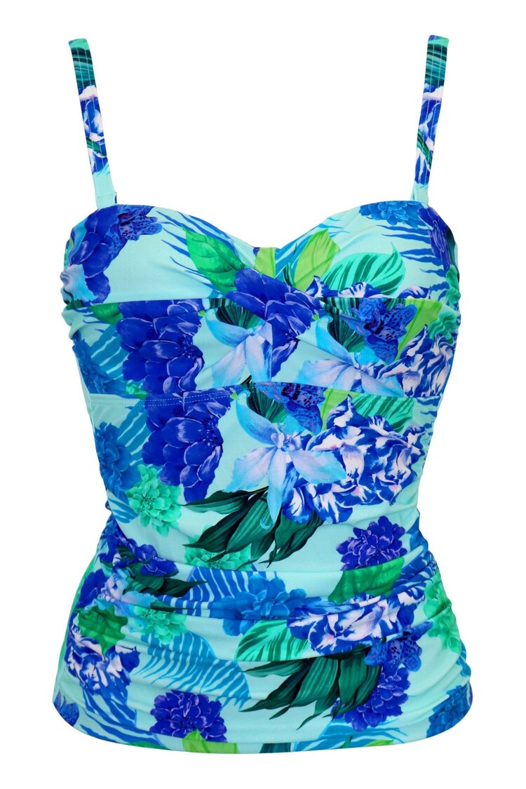 Pour Moi Aqua Blue Tropical Free Spirit Tankini - Image 1 of 1