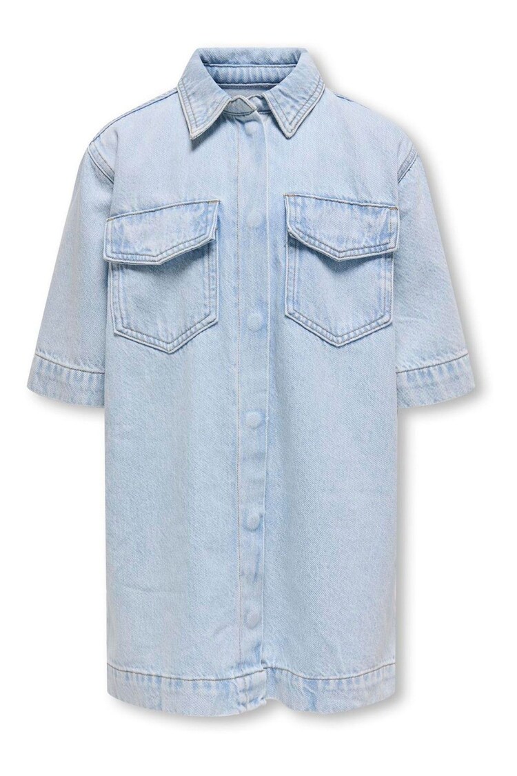 ONLY KIDS Blue Short Sleeve Denim Dress - Image 1 of 1