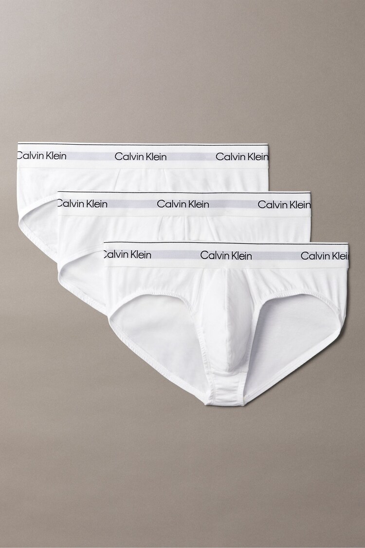 Белый - Calvin Klein 3 Пакет трусов - Значок Хлопок Стрейч - Image 1 of 1