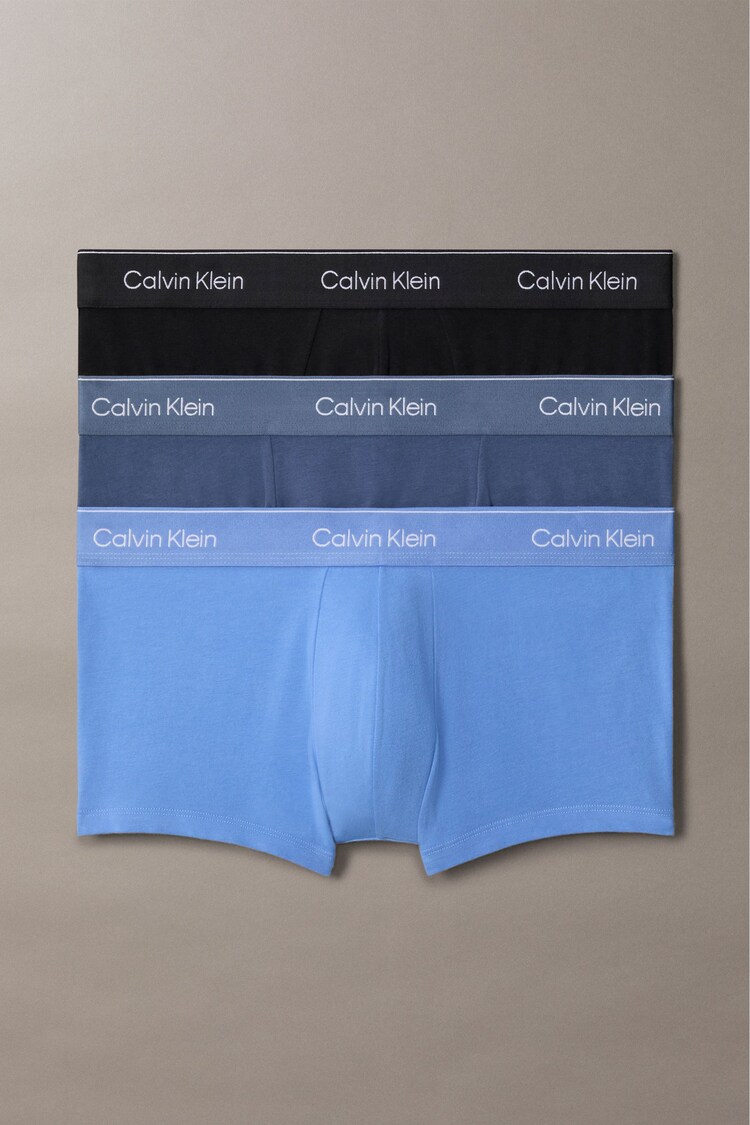 Black/Mid Blue/Light Blue - Набор из 3 транжиров с заниженной талией Calvin Klein - Значок Хлопок Стрейч - Image 1 of 1
