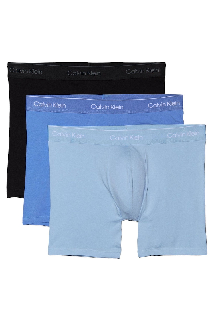 Calvin Klein Black/Mid Blue/Light Blue 3 Pack Boxer Briefs - Icon Cotton Stretch - Image 1 of 1