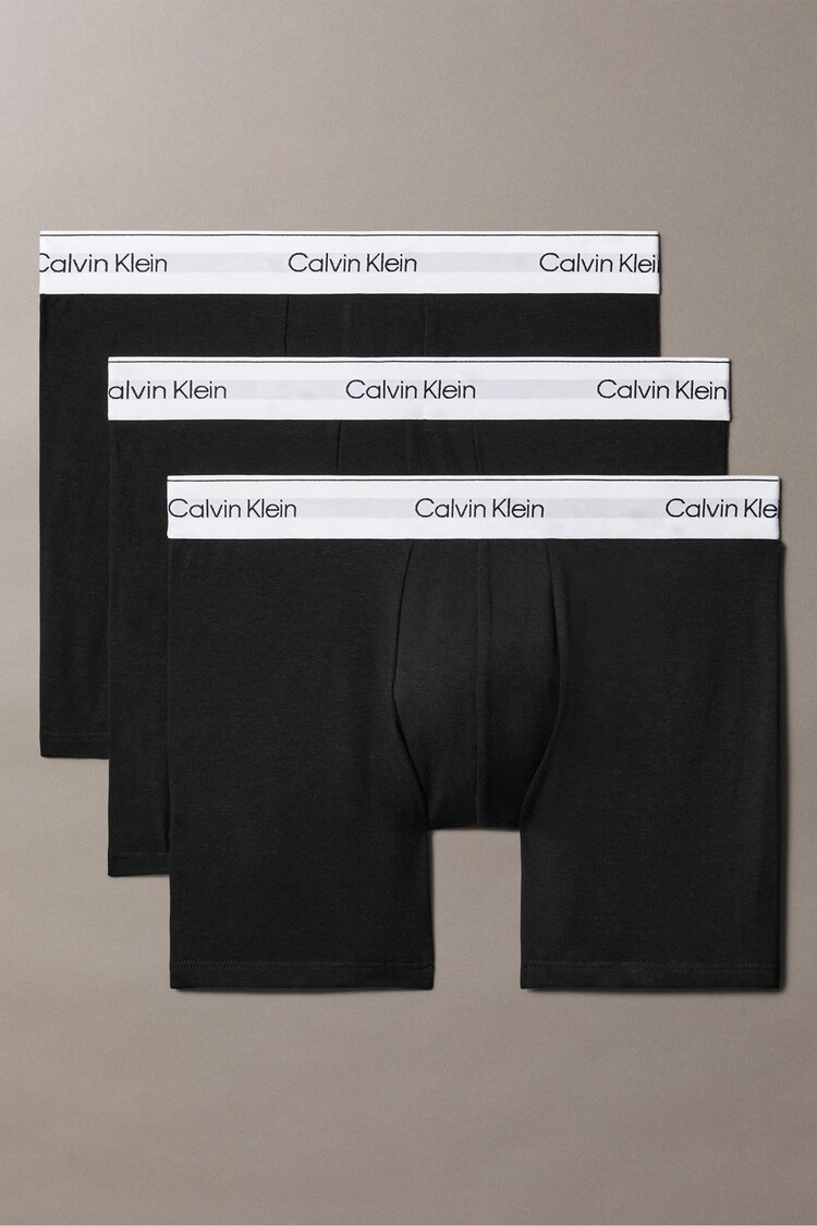Calvin Klein Black 3 Pack Boxer Briefs - Icon Cotton Stretch - Image 1 of 1