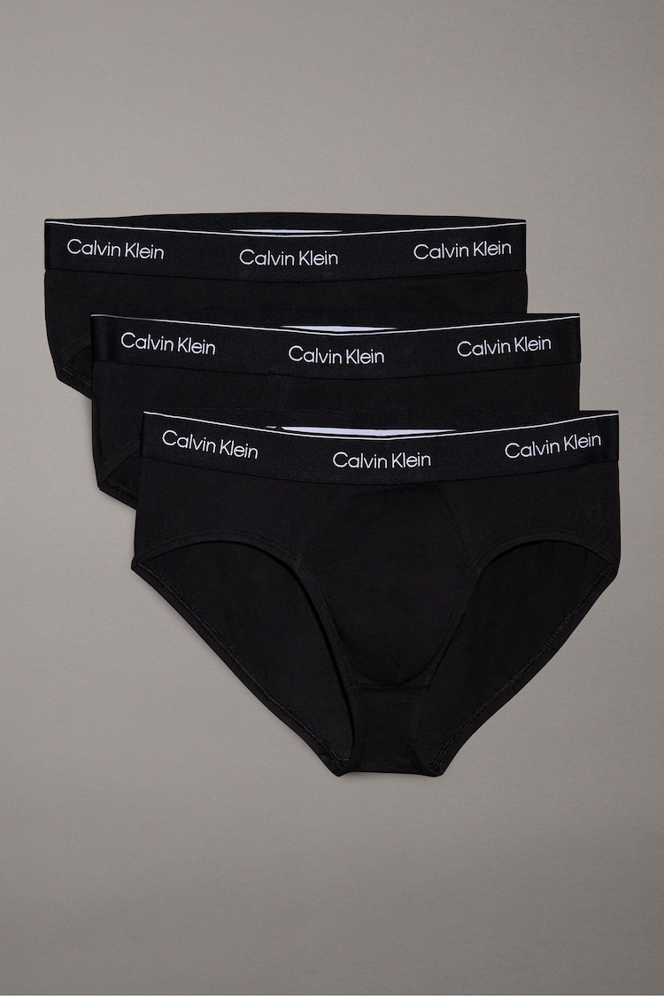 Calvin Klein Tonal Black/Tonal Black/Tonal Black 3 Pack Briefs - Icon Cotton Stretch - Image 1 of 1