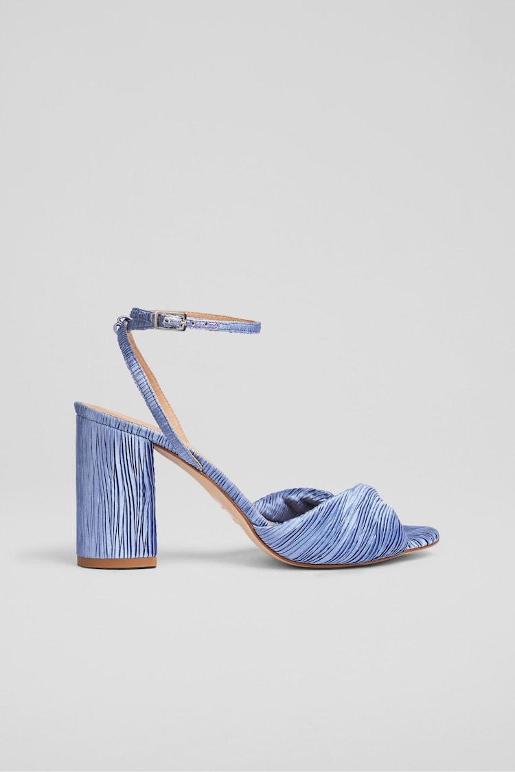 LK Bennett Blue Lilith Blue Fabric Twist Front Sandals - Image 1 of 1
