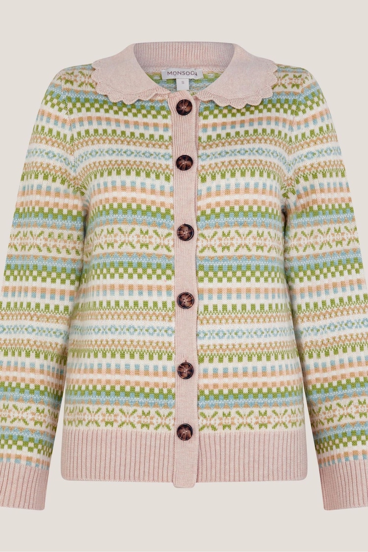 Monsoon Fawn Fair Isle Pattern Cardigan - Изображение 1 из 1