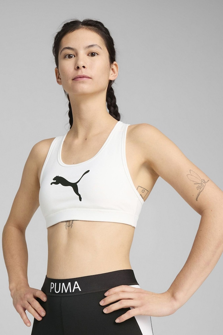 Puma White Womens 4KEEPS Bra - Image 1 of 1